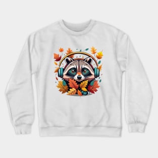 Autumn Serenade with Raccoon Crewneck Sweatshirt